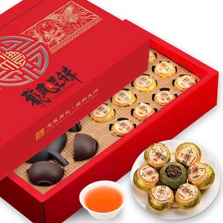  TRÀ PHỔ NHĨ QUÝT VÂN NAM HỘP ĐỎ LONG PHỤNG VÀNG TÀI LỘC 