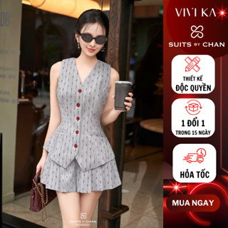 VIVI KA - Set đồ nữ - áo ghile tay sát nách + quần váy - VKSE00437