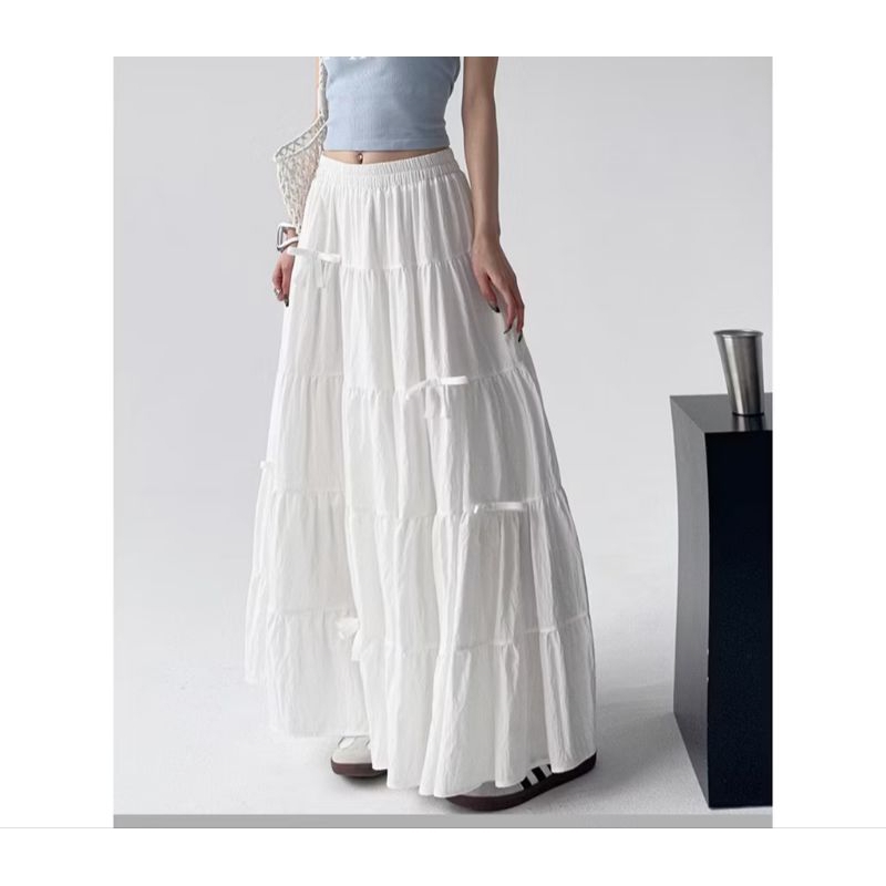 #Chân váy dài maxi 5Tầng(Có nơ xinh) 2 lớp (có big size dài 90_99cm