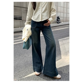 Quần jean nữ Lót lông Ống loe Lưng cao Giữ nhiệt Thu Đông Hàn Quốc Quần bò Lót lông nữ Cạp cao Giữ ấm