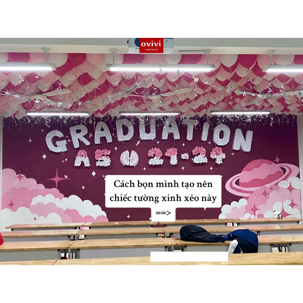 Giấy dán tường màu đỏ đô có keo sẵn cuộn 10m, trang trí kỷ yếu, góc chụp ảnh lớp học
