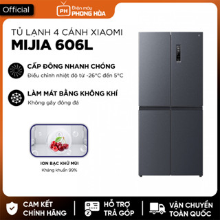Tủ lạnh 4 cánh thông minh Xiaomi Mijia 606L – Có ion khử khuẩn, cấp đông nhanh chóng