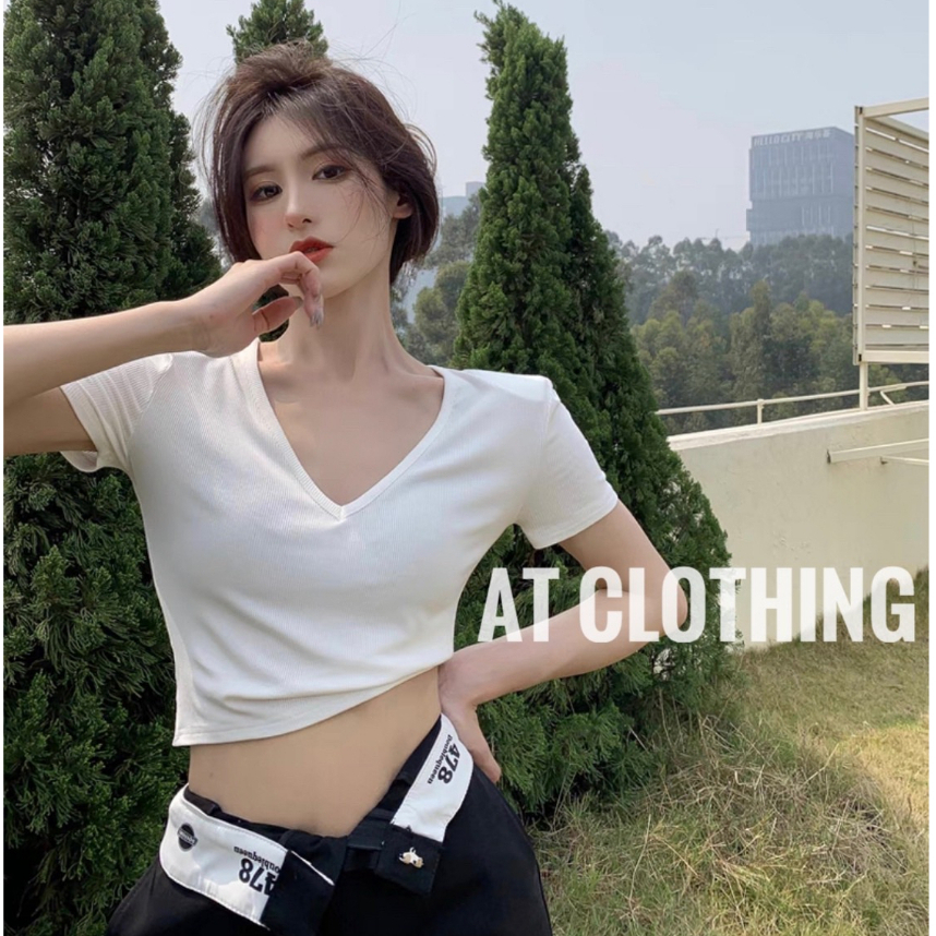 Áo Thun Cổ Tim Croptop AT Clothing