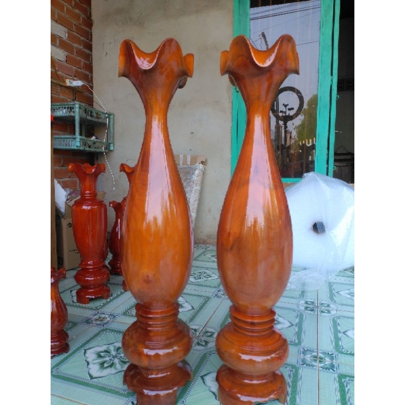 cặp lục bình gỗ tràm cao 90cm