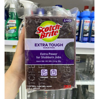 Gói 4 miếng cước cọ rửa scotch-brite 3m 7447 mạnh hơn inox - chữ nhật