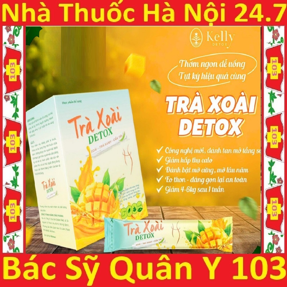 MANGO TEA TRÀ XOÀI DETOX,trà giảm cân vị xoài detox xoài trà xanh cần tây thải độc giảm cân đẹp da k