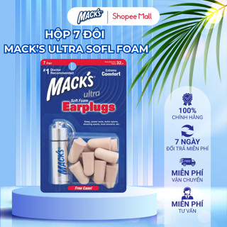 Hộp 7 đôi nút bịt tai chống ồn Mack's Ultra Soft Foam dành cho ngủ ngon