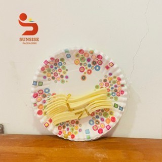 Dĩa Giấy In Hoa  13cm,16cm,17cm,19cm,21cm - 10 Cái/Bịch