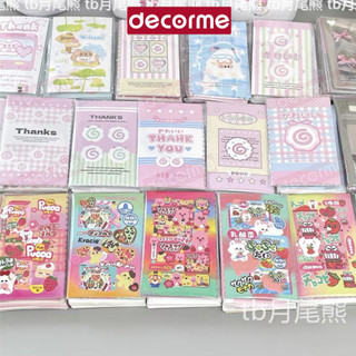 Sticker niêm phong Decorme set 30 50 100 tấm phong cách y2k phụ kiện gói hàng đồ gói card dễ thương giấy gói hàng cute