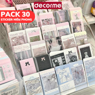 Sticker niêm phong Decorme set 30 50 100 tấm phong cách y2k phụ kiện gói hàng đồ gói card dễ thương giấy gói hàng cute