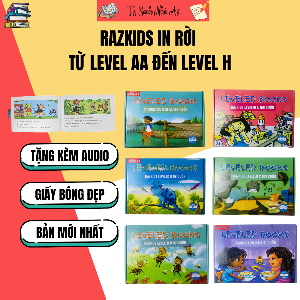Sách - Razkids in rời từ Level AA đến Level H - Kèm file nghe