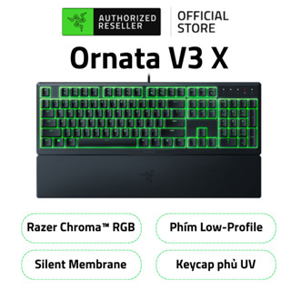 Bàn Phím Gaming Razer Ornata V3 X Có Dây | Full Size | Low-Profile Keycap | Keycap Phủ UV | Silent Membrane | Led Đơn