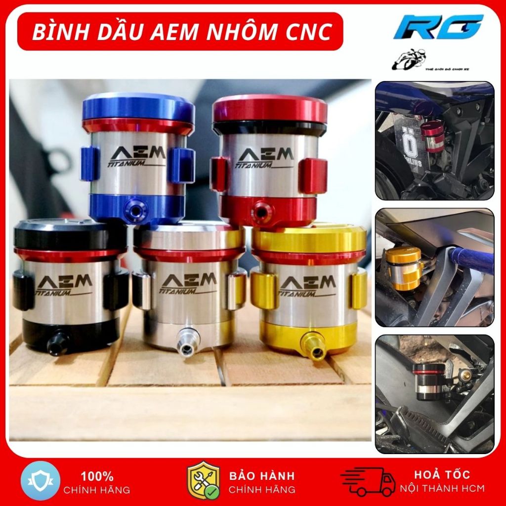 Bình Dầu Xe Máy AEM Nhôm CNC, Bình Dầu Rời Thắng Đĩa