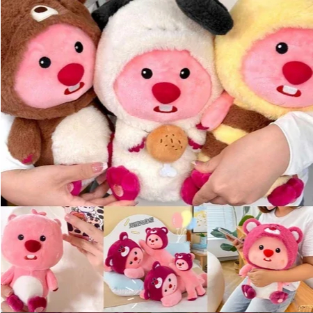 [Sunny Store] Gấu Bông Loopy Pororo Friend Hải Ly Hồng Đồ Chơi Nhân Vật Hoạt Hình Sunny Store 30cm