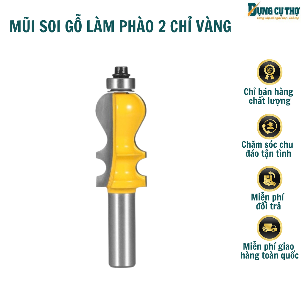 Mũi soi gỗ làm phào 2 chỉ vàng_ Mũi phay phào chỉ