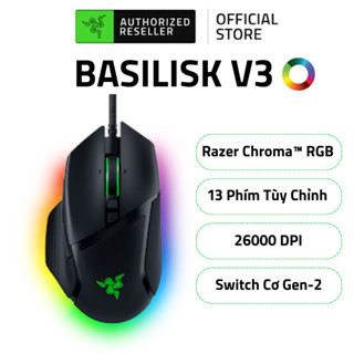 Chuột Dây Razer Basilisk V3 | Cáp Razer TM Speedflex | 26000 DPI | Switch Cơ Gen-2 | 11 Nút Lập Trình | Led RGB Chroma