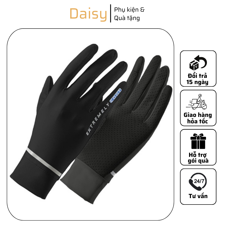 Găng Tay Lái Xe Unisex, Găng Tay Chống Nắng Hở Ngón Unisex Thoáng Khí Thời Trang Mùa Hè - DAISY - GT035 - GT036