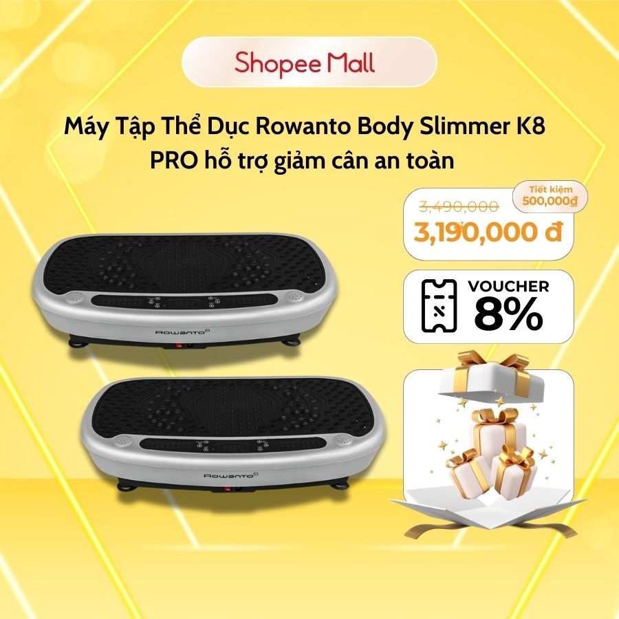 Máy Tập Thể Dục Rowanto Body Slimmer K8 PRO hỗ trợ giảm cân an toàn - Bảo Hành 12 Tháng