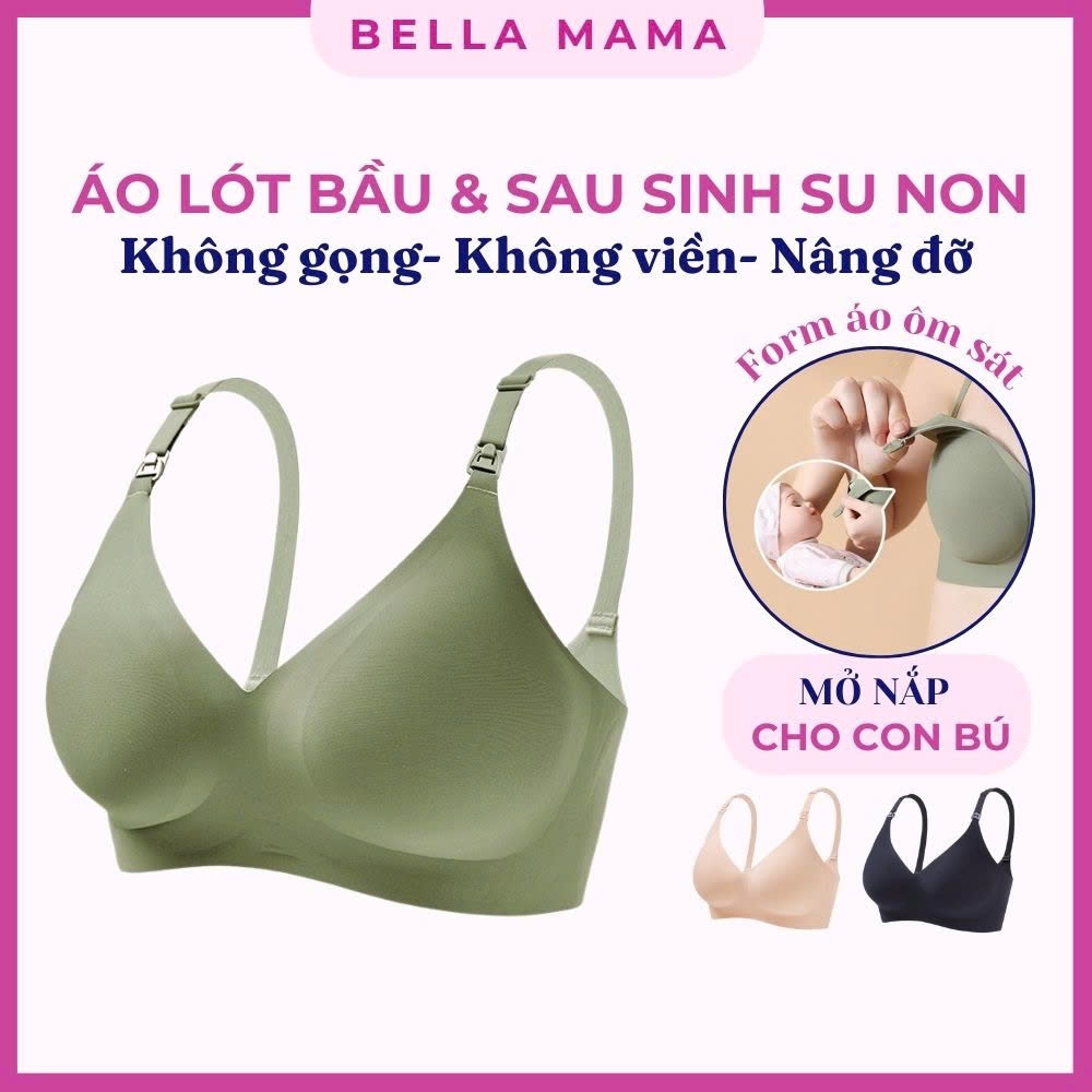 Áo Lót Bầu Bella Mama – Áo Ngực Cho Con Bú Su Non, Không Gọng, Không Viền, Mỏng Mềm Nhẹ, Thấm Hút Tốt TM03