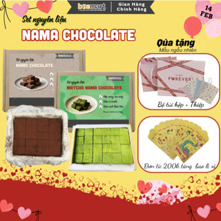 Set nguyên liệu tự làm Socola Nama (Nama chocolate) 6 vị Nhà Bee - Thành phẩm hộp quà tặng 16 viên