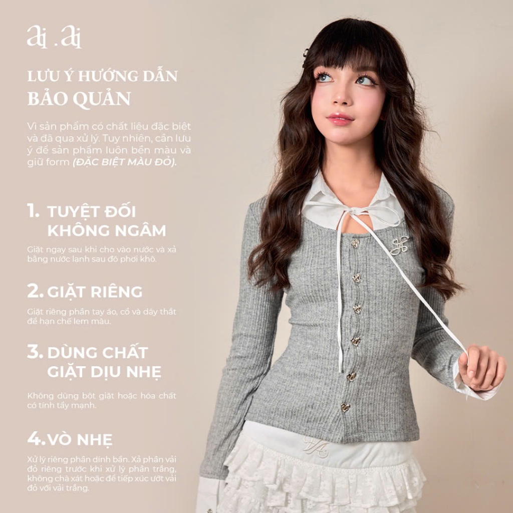 Áo cardigan nữ phối cổ sơ mi form ôm "Ledi" Collar Cardigan AIAI OFFICIAL