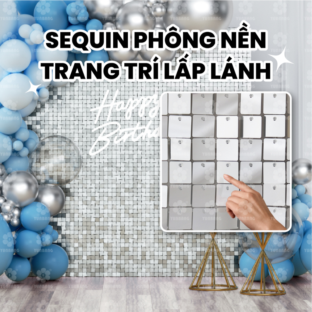 Tấm Sequin Lấp Lánh Trang Trí Tiệc