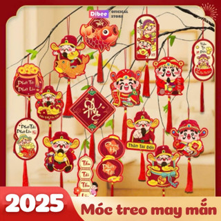 Trang trí tết Set 6 Mặt Dây Tua Rua Hình Rắn Năm Mới 2025 Treo Chậu Cây Trang Trí Nhà Cửa