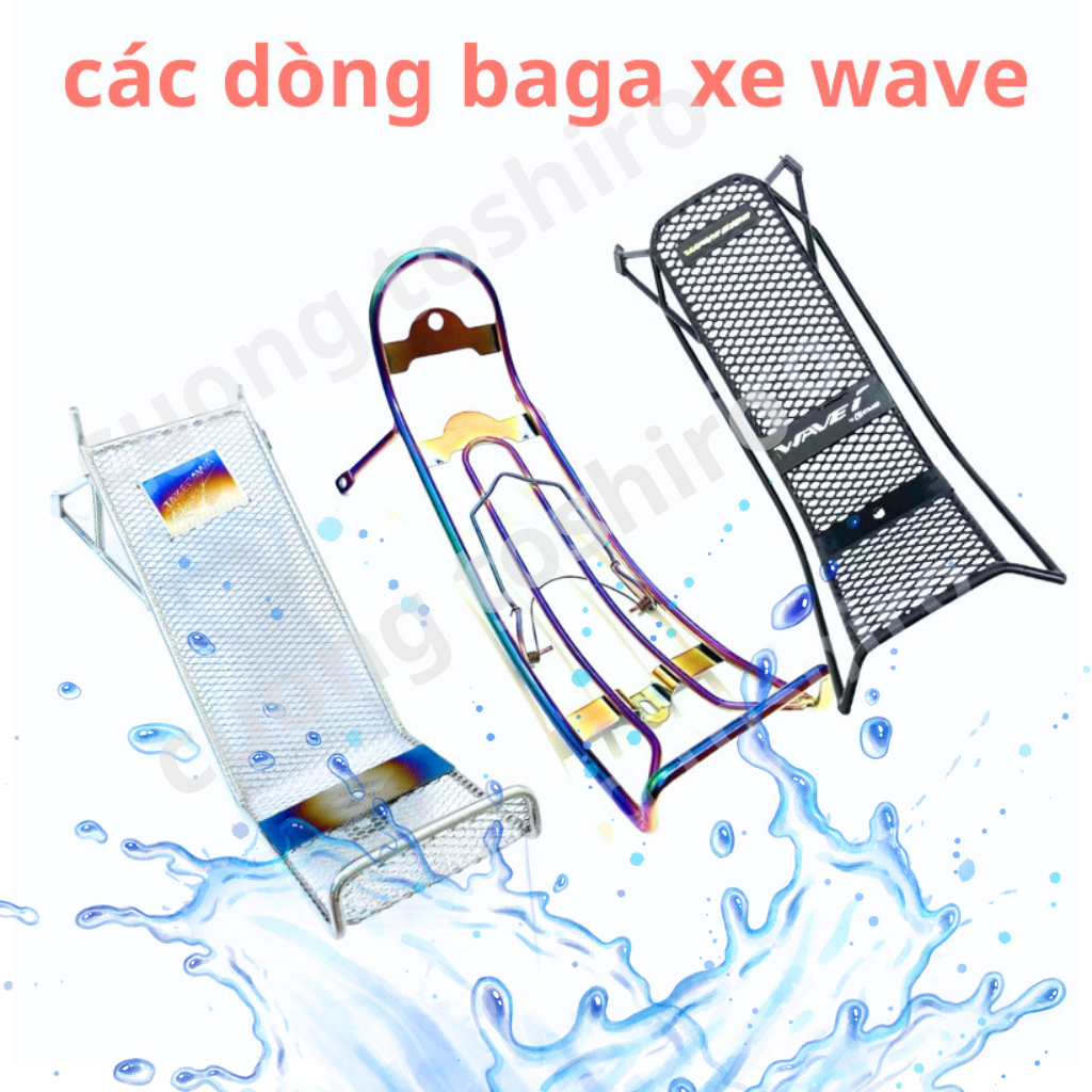 Baga chuối lưới xiken 10 li lượn chuối lắp xe wave A 2007-2026, wave 50cc chất liệu inox , titan 7 màu hàng loại 1