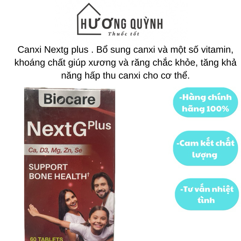 Viên uống LabWell Biocare NextG Plus,giúp bổ sung canxi ,hỗ trợ chắc khoẻ xương lọ 60viên