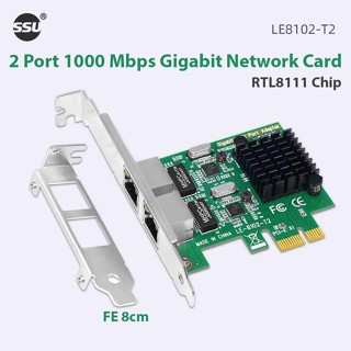 (HÀNG MỚI) Card mạng LAN 2 cổng Dual PCIE 1x ra 2 Port LAN Ethernet 1Gb Chipset Realtek RTL8111 cho máy tính PC Server