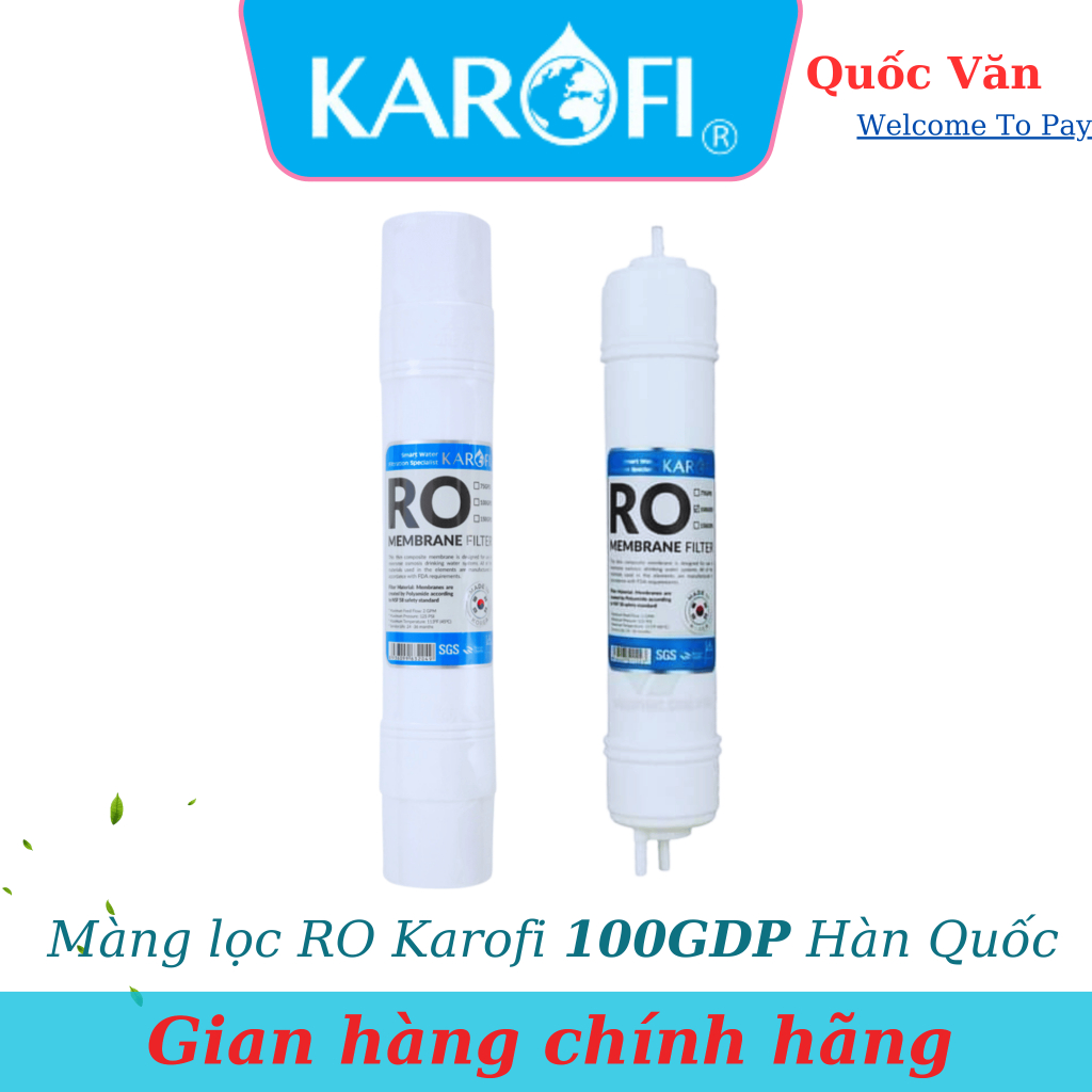 Màng Lọc RO 100GPD Hàn Quốc Karofi Lõi số 4 Karofi công suất 20l/h cắm nhanh đúc nguyên khối - Hàng 