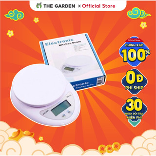 Cân tiểu ly điện tử nhà bếp mini THE GARDEN B05 định lượng 1g - 5kg làm bánh độ chính xác cao kèm 2 viên   AAA