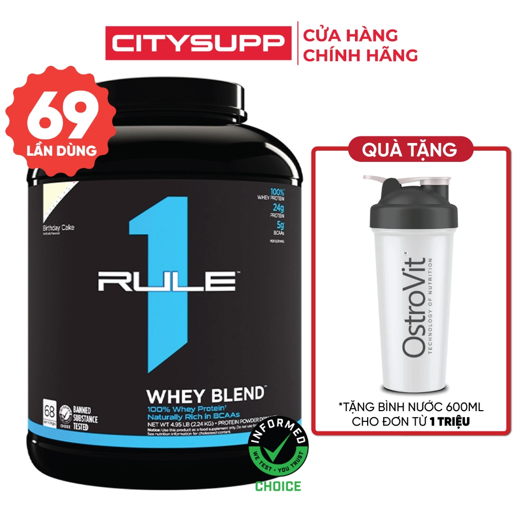 Sữa Bột Rule 1 R1 Whey Blend Protein (2.2KG) Sữa Bột Đạm Cao, Calo Thấp | CitySupp