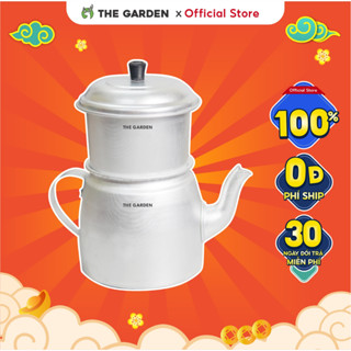 Phin cafe nhôm THE GARDEN 100g và 200g - Phin cafe có ấm lớn - Dụng cụ pha cà phê