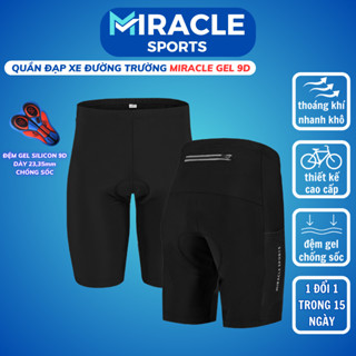 Quần short đạp xe đệm mông Gel Silicon 9D chống sốc có túi MIRACLE SPORTS Quần đi xe đạp nam nữ thể thao vải thoáng khí