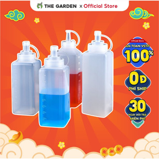 Bình Nhựa Đựng Tương, Sirup, Nước Sốt, Chai lọ đựng siro - Nhiều Dung Tích - Có Vạch Chia - THE GARDEN