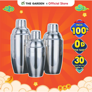  Bình lắc shaker pha chế chất liệu inox  350 - 550 - 750 ml  - THE GARDEN 