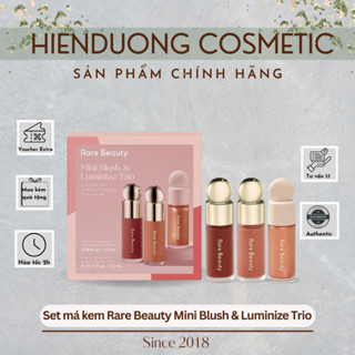  Set má kem Rare Beauty Mini Blush & Luminize Trio | Gồm 2 má kem Virtue Beloved và highlight màu Enliven 