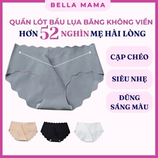 Quần Lót Bầu Cạp Chéo Bella Mama Lụa Băng Không Đường Viền Mềm Nhẹ Đũng Kháng Khuẩn Cho Mẹ Bầu Và Sau Sinh Q20