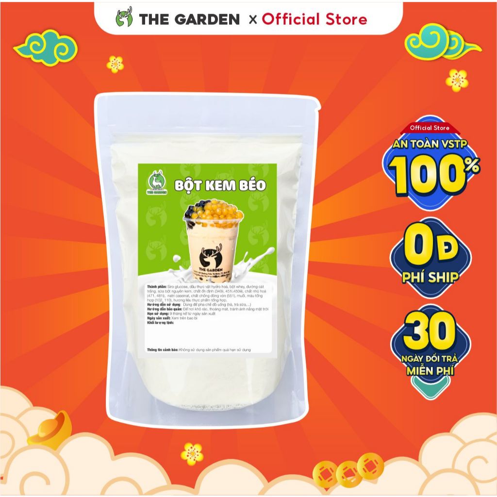 Bột Kem không sữa (bột kem béo) Nondairy creamer Pha Trà Sữa The Garden