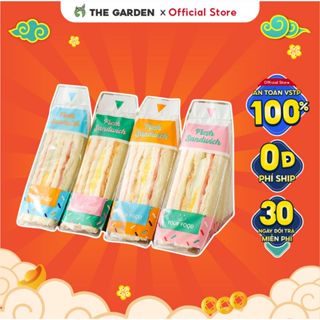 Combo 100 túi đựng bánh mì nilon kẹp bông lan TAM GIÁC sandwich THE GARDEN