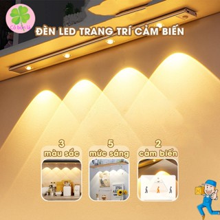 Đèn Led Cảm Ứng 20/30/40/60cm Để Tủ Quần Áo Tủ Bếp Có Thể Điều Chỉnh Độ Sáng Sạc USB Đèn Cảm Biến Chuyển Động
