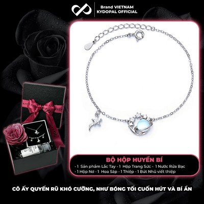[HCM Hỏa Tốc] Lắc tay bạc nữ KYDOPAL mặt Galaxy cá tính gắn đá moonstone điểm sao lấp lánh - PAL9C1L1
