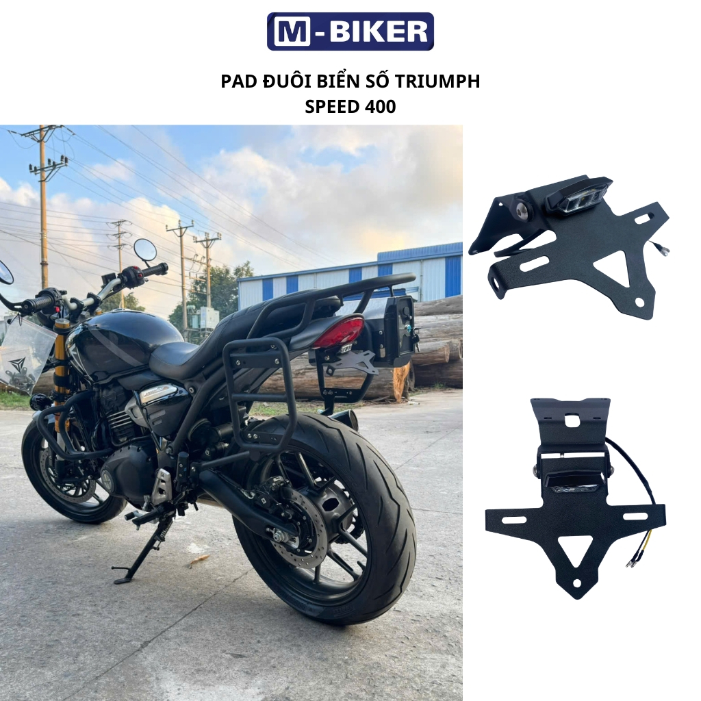 [ Chính hãng ] Pad biển số gập triumph speed400 chính hãng mbiker.
