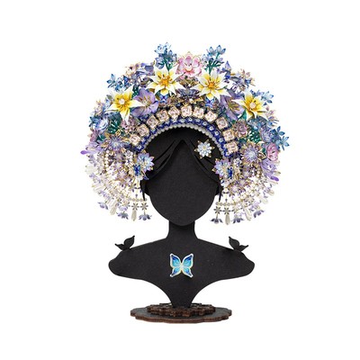 Mô Hình Kim Loại Lắp Ráp 3D MU Trâm Hoa (523 mảnh, Đế Gỗ, Clasp Flowers) YM-N183 – MP1266