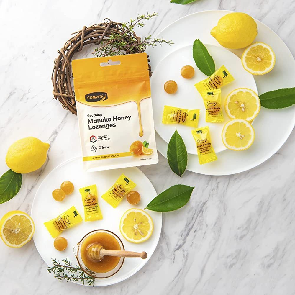 [combo] Kẹo ngậm mật ong vị chanh Comvita Manuka Honey Lozenges 12 viên