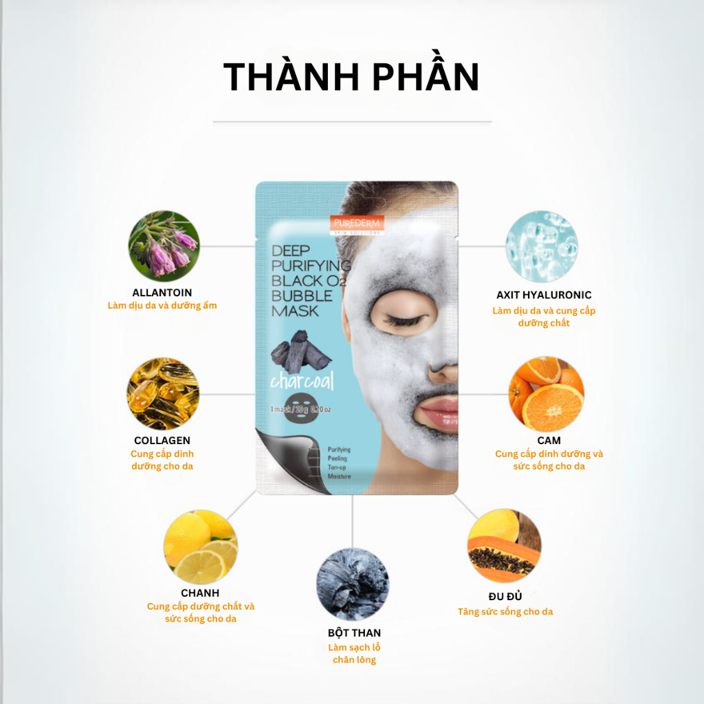 Mặt Nạ Sủi Bọt Thải Độc PUREDERM 20g Hasaki Sản Phẩm Chính Hãng