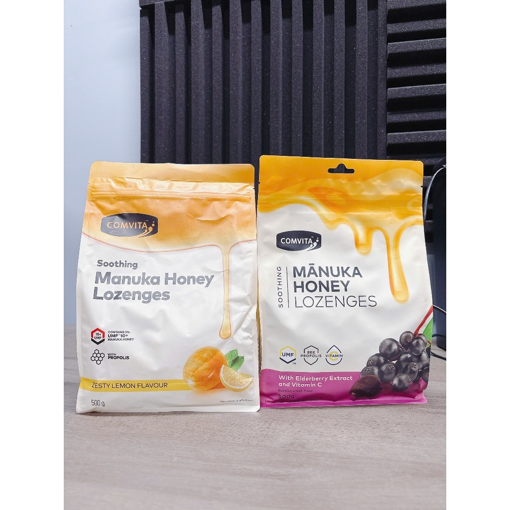 Kẹo ngậm mật ong Comvita Manuka Honey Lozenges With Elderberry Extract And Vitamin C