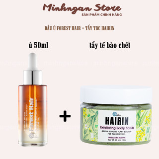COMBO DẦU Ủ FOREST HAIR Rosemary Mint Scalp and Hair Oil kích mọc tóc VÀ TẨY TẾ BÀO CHẾT HAIRIN
