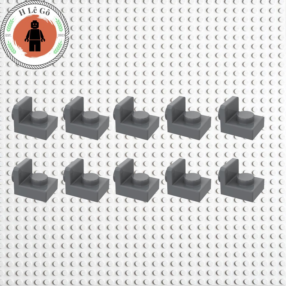Combo 10 gạch vuông 1x1 tạo nút 1x1 bên cạnh màu xám đậm hàng mới